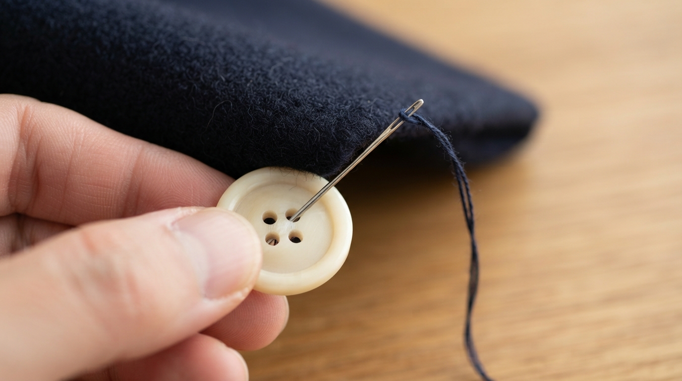 how to sew a button